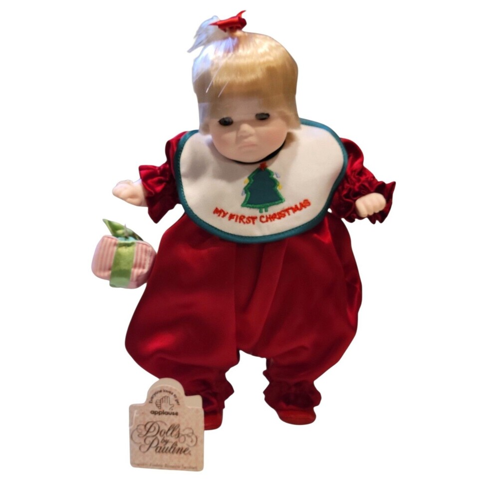 1991 Dolls By Pauline My First Christmas 10″ Vinyl Doll Blonde Baby's First